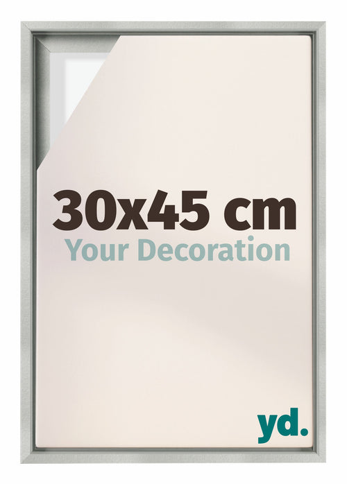 Lyon MDF Marco Flotante 30x45cm Plateado Mate Delantera Tamano | Yourdecoration.es