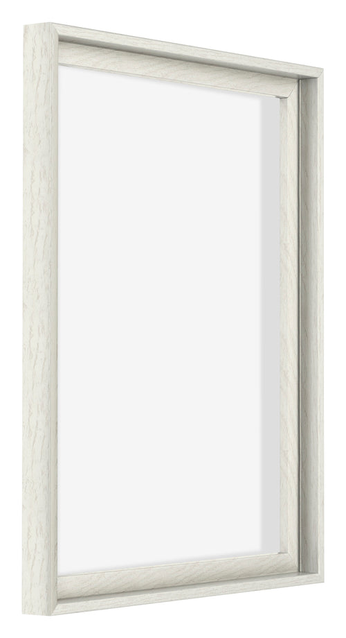 Lyon MDF Marco Flotante 4 5 Blanco Lavado Delantera Oblicuo | Yourdecoration.es