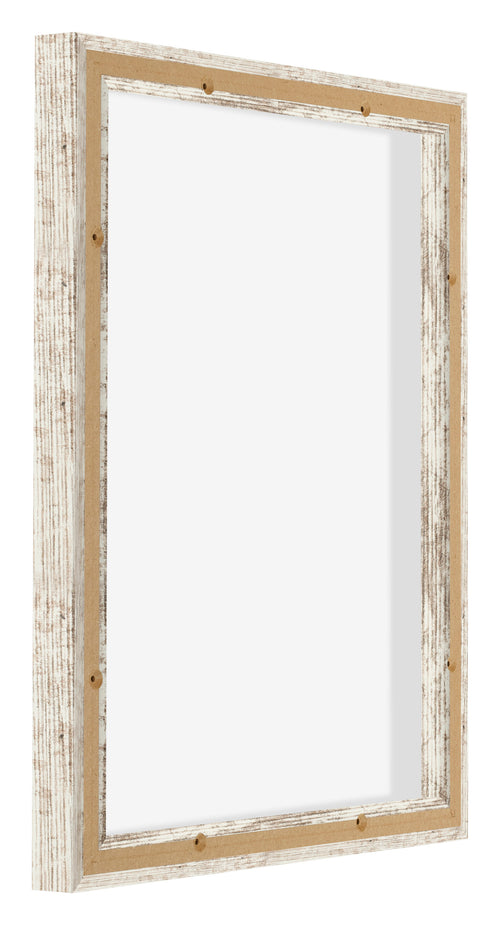 Lyon MDF Marco Flotante 4 5 Blanco Vintage Trasera Oblicuo | Yourdecoration.es
