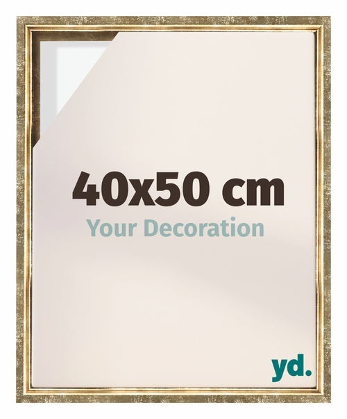 Lyon MDF Marco Flotante 40x50cm Dorado Antiguo Delantera Tamano | Yourdecoration.es