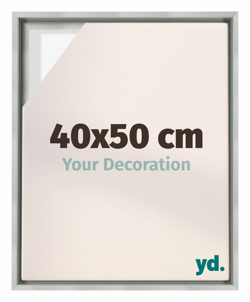 Lyon MDF Marco Flotante 40x50cm Plateado Mate Delantera Tamano | Yourdecoration.es
