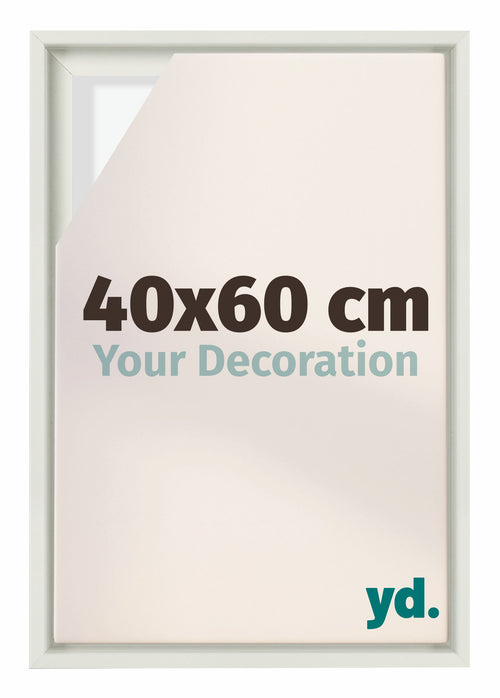 Lyon MDF Marco Flotante 40x60cm Blanco Mate Delantera Tamano | Yourdecoration.es