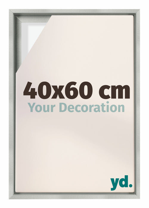 Lyon MDF Marco Flotante 40x60cm Plateado Mate Delantera Tamano | Yourdecoration.es