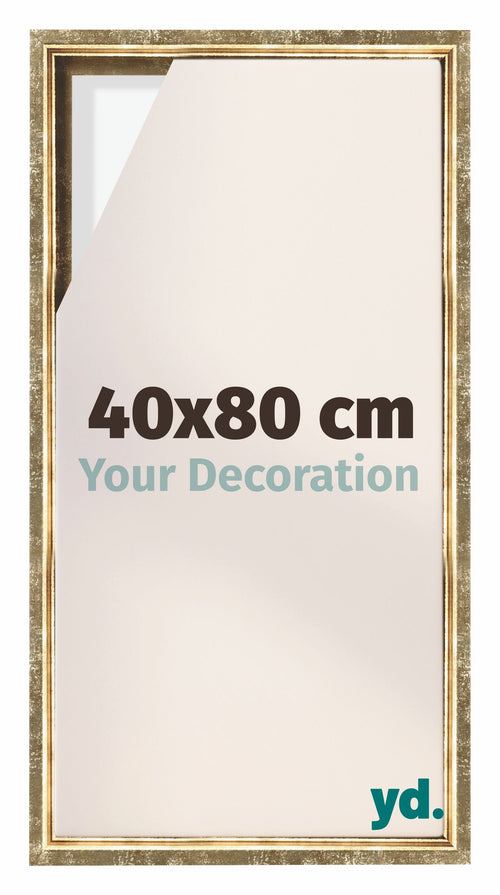 Lyon MDF Marco Flotante 40x80cm Dorado Antiguo Delantera Tamano | Yourdecoration.es