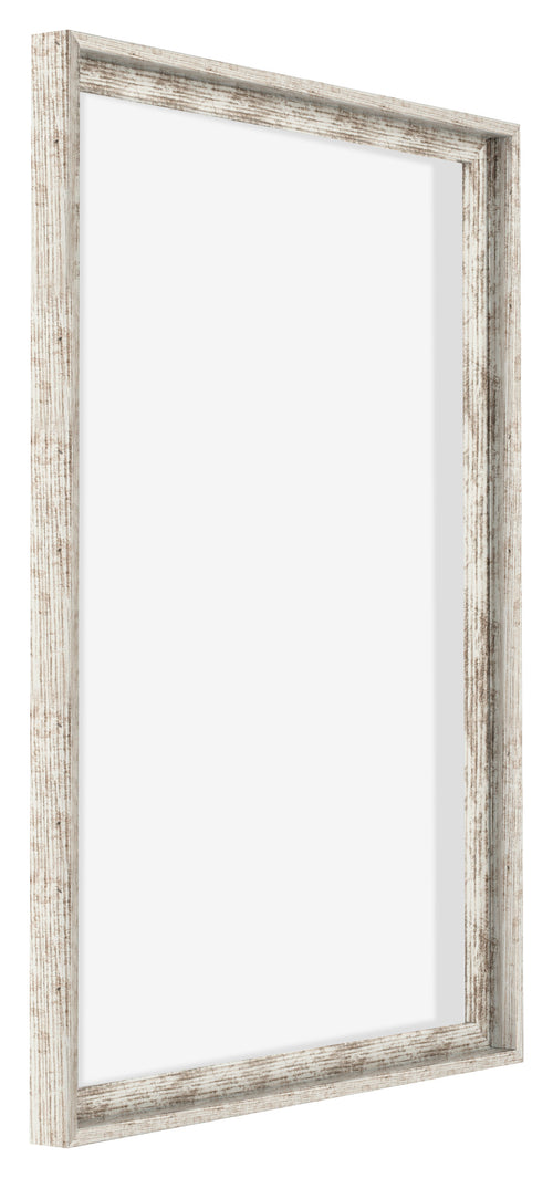Lyon MDF Marco Flotante 5 7 Blanco Vintage Delantera Oblicuo | Yourdecoration.es
