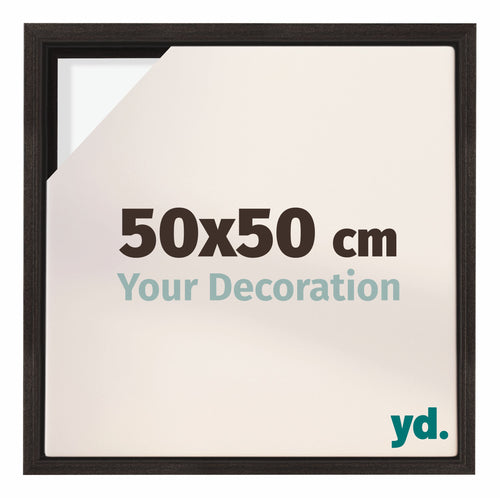 Lyon MDF Marco Flotante 50x50cm Roble Oscuro Delantera Tamano | Yourdecoration.es