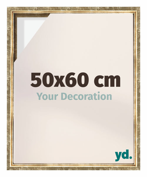 Lyon MDF Marco Flotante 50x60cm Dorado Antiguo Delantera Tamano | Yourdecoration.es