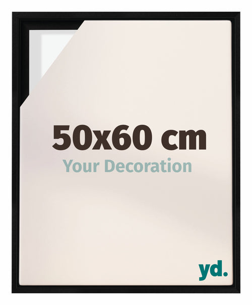 Lyon MDF Marco Flotante 50x60cm Negro Mate Delantera Tamano | Yourdecoration.es