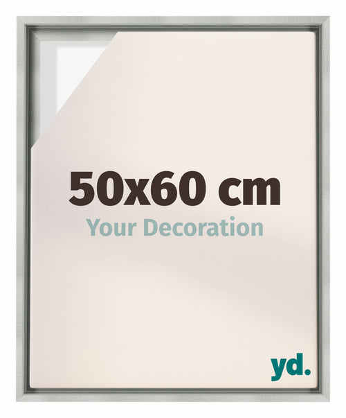 Lyon MDF Marco Flotante 50x60cm Plateado Mate Delantera Tamano | Yourdecoration.es
