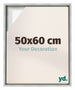 Lyon MDF Marco Flotante 50x60cm Plateado Mate Delantera Tamano | Yourdecoration.es