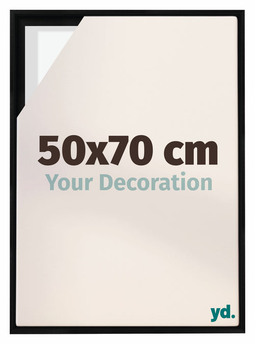 Lyon MDF Marco Flotante 50x70cm Negro Mate Delantera Tamano | Yourdecoration.es