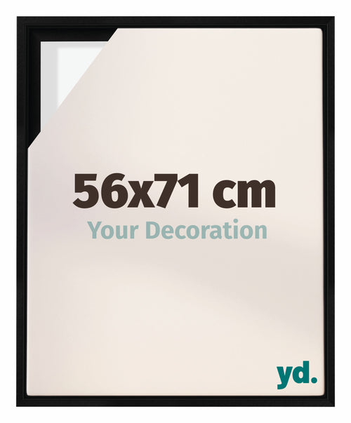 Lyon MDF Marco Flotante 56x71cm Negro Mate Delantera Tamano | Yourdecoration.es
