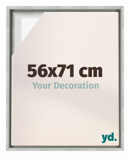 Lyon MDF Marco Flotante 56x71cm Plateado Mate Delantera Tamano | Yourdecoration.es