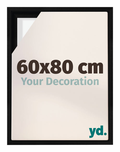 Lyon MDF Marco Flotante 60x80cm Negro Mate Delantera Tamano | Yourdecoration.es