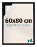 Lyon MDF Marco Flotante 60x80cm Negro Mate Delantera Tamano | Yourdecoration.es