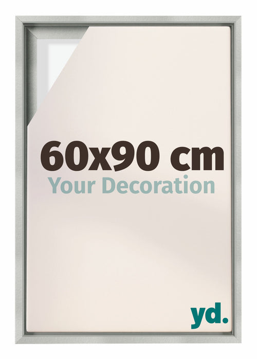 Lyon MDF Marco Flotante 60x90cm Plateado Mate Delantera Tamano | Yourdecoration.es