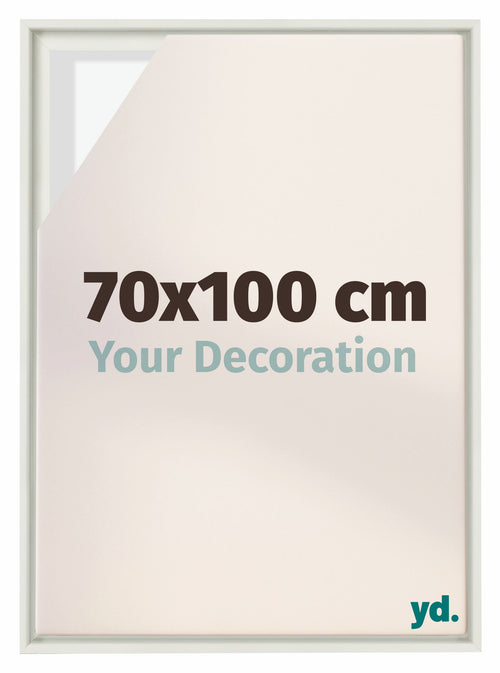 Lyon MDF Marco Flotante 70x100cm Blanco Mate Delantera Tamano | Yourdecoration.es