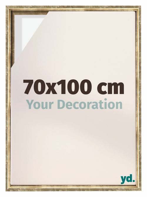Lyon MDF Marco Flotante 70x100cm Dorado Antiguo Delantera Tamano | Yourdecoration.es