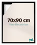 Lyon MDF Marco Flotante 70x90cm Negro Mate Delantera Tamano | Yourdecoration.es