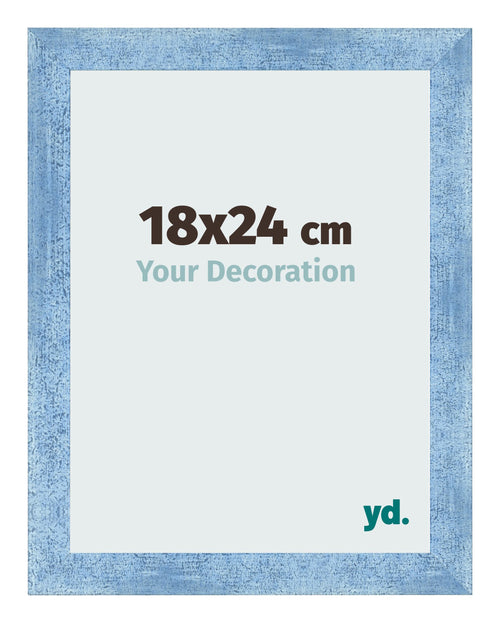 Marco de Fotos 18x24cm Claro Azul Barrido MDF Pisa Delantera Tamano | Yourdecoration.es