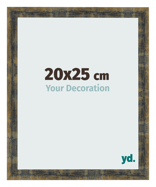 Marco de Fotos 20x25cm Azul Y Dorado Fusionado MDF Pisa Delantera Tamano | Yourdecoration.es