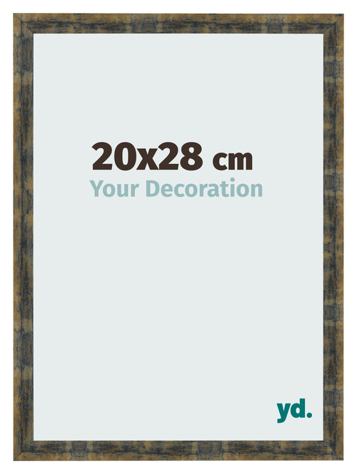 Marco de Fotos 20x28cm Azul Y Dorado Fusionado MDF Pisa Delantera Tamano | Yourdecoration.es