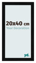Marco de Fotos 20x40cm Negro Plateado Pulido MDF Pisa Delantera Tamano | Yourdecoration.es