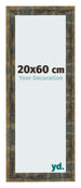 Marco de Fotos 20x60cm Azul Y Dorado Fusionado MDF Pisa Delantera Tamano | Yourdecoration.es