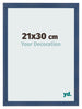 Marco de Fotos 21x30cm Azul Oscuro Barrido MDF Pisa Delantera Tamano | Yourdecoration.es