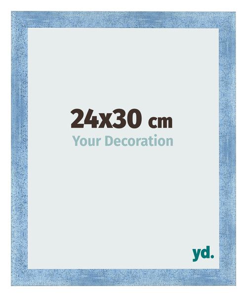 Marco de Fotos 24x30cm Claro Azul Barrido MDF Pisa Delantera Tamano | Yourdecoration.es