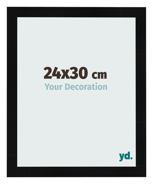 Marco de Fotos 24x30cm Negro Plateado Pulido MDF Pisa Delantera Tamano | Yourdecoration.es