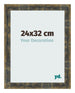 Marco de Fotos 24x32cm Azul Y Dorado Fusionado MDF Pisa Delantera Tamano | Yourdecoration.es