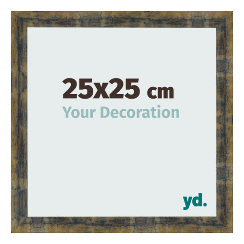 Marco de Fotos 25x25cm Azul Y Dorado Fusionado MDF Pisa Delantera Tamano | Yourdecoration.es