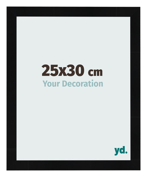 Marco de Fotos 25x30cm Negro Plateado Pulido MDF Pisa Delantera Tamano | Yourdecoration.es