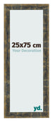 Marco de Fotos 25x75cm Azul Y Dorado Fusionado MDF Pisa Delantera Tamano | Yourdecoration.es