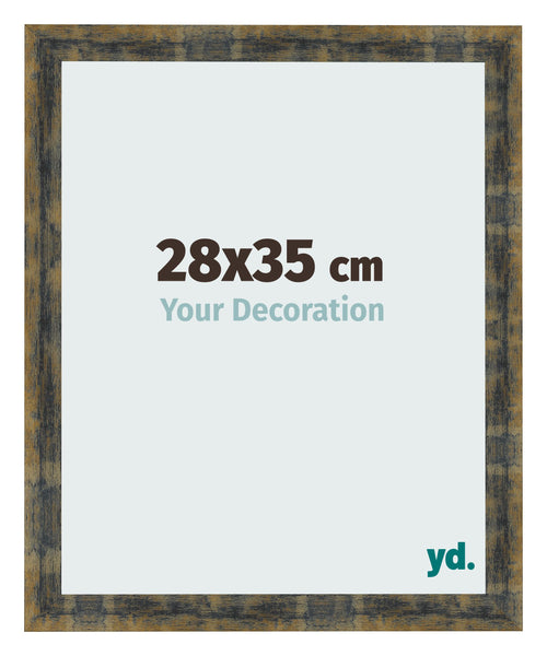 Marco de Fotos 28x35cm Azul Y Dorado Fusionado MDF Pisa Delantera Tamano | Yourdecoration.es