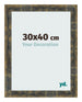Marco de Fotos 30x40cm Azul Y Dorado Fusionado MDF Pisa Delantera Tamano | Yourdecoration.es