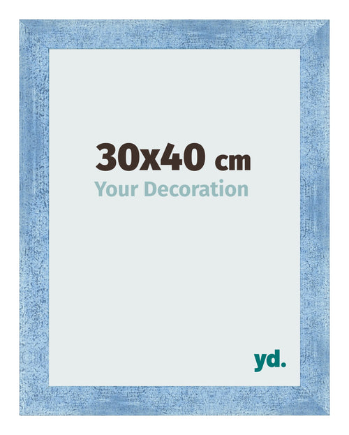 Marco de Fotos 30x40cm Claro Azul Barrido MDF Pisa Delantera Tamano | Yourdecoration.es