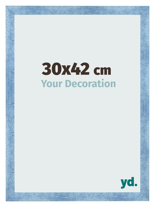 Marco de Fotos 30x42cm Claro Azul Barrido MDF Pisa Delantera Tamano | Yourdecoration.es