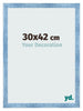 Marco de Fotos 30x42cm Claro Azul Barrido MDF Pisa Delantera Tamano | Yourdecoration.es