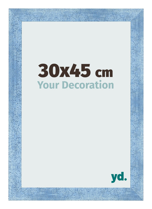 Marco de Fotos 30x45cm Claro Azul Barrido MDF Pisa Delantera Tamano | Yourdecoration.es