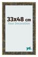Marco de Fotos 33x48cm Azul Y Dorado Fusionado MDF Pisa Delantera Tamano | Yourdecoration.es