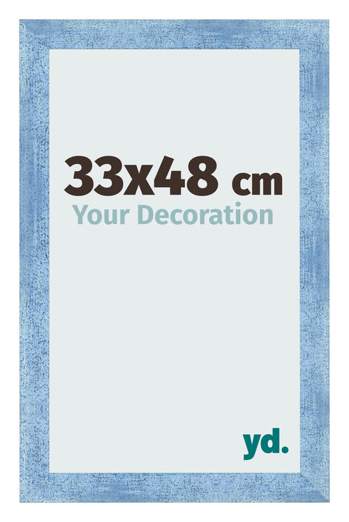 Marco de Fotos 33x48cm Claro Azul Barrido MDF Pisa Delantera Tamano | Yourdecoration.es