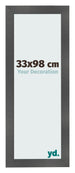 Marco de Fotos 33x98cm Negro Plateado Pulido MDF Pisa Delantera Tamano | Yourdecoration.es