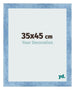 Marco de Fotos 35x45cm Claro Azul Barrido MDF Pisa Delantera Tamano | Yourdecoration.es