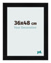 Marco de Fotos 36x48cm Negro Plateado Pulido MDF Pisa Delantera Tamano | Yourdecoration.es