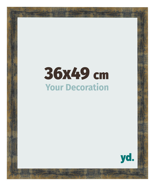 Marco de Fotos 36x49cm Azul Y Dorado Fusionado MDF Pisa Delantera Tamano | Yourdecoration.es