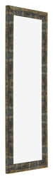 Marco de Fotos 37 5x98cm Azul Y Dorado Fusionado MDF Pisa Delantera Oblicuo | Yourdecoration.es