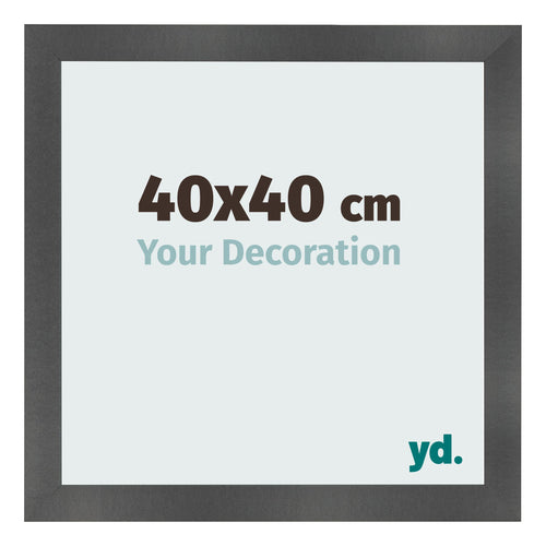 Marco de Fotos 40x40cm Negro Plateado Pulido MDF Pisa Delantera Tamano | Yourdecoration.es