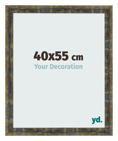 Marco de Fotos 40x55cm Azul Y Dorado Fusionado MDF Pisa Delantera Tamano | Yourdecoration.es